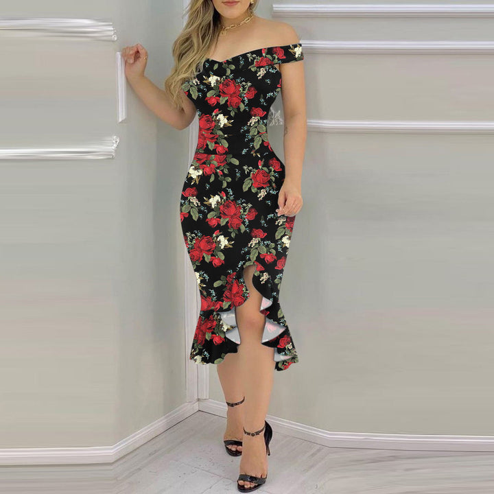 Dame Elegant Maxikjole med Off-Shoulder og dekorativ Volant Stilla