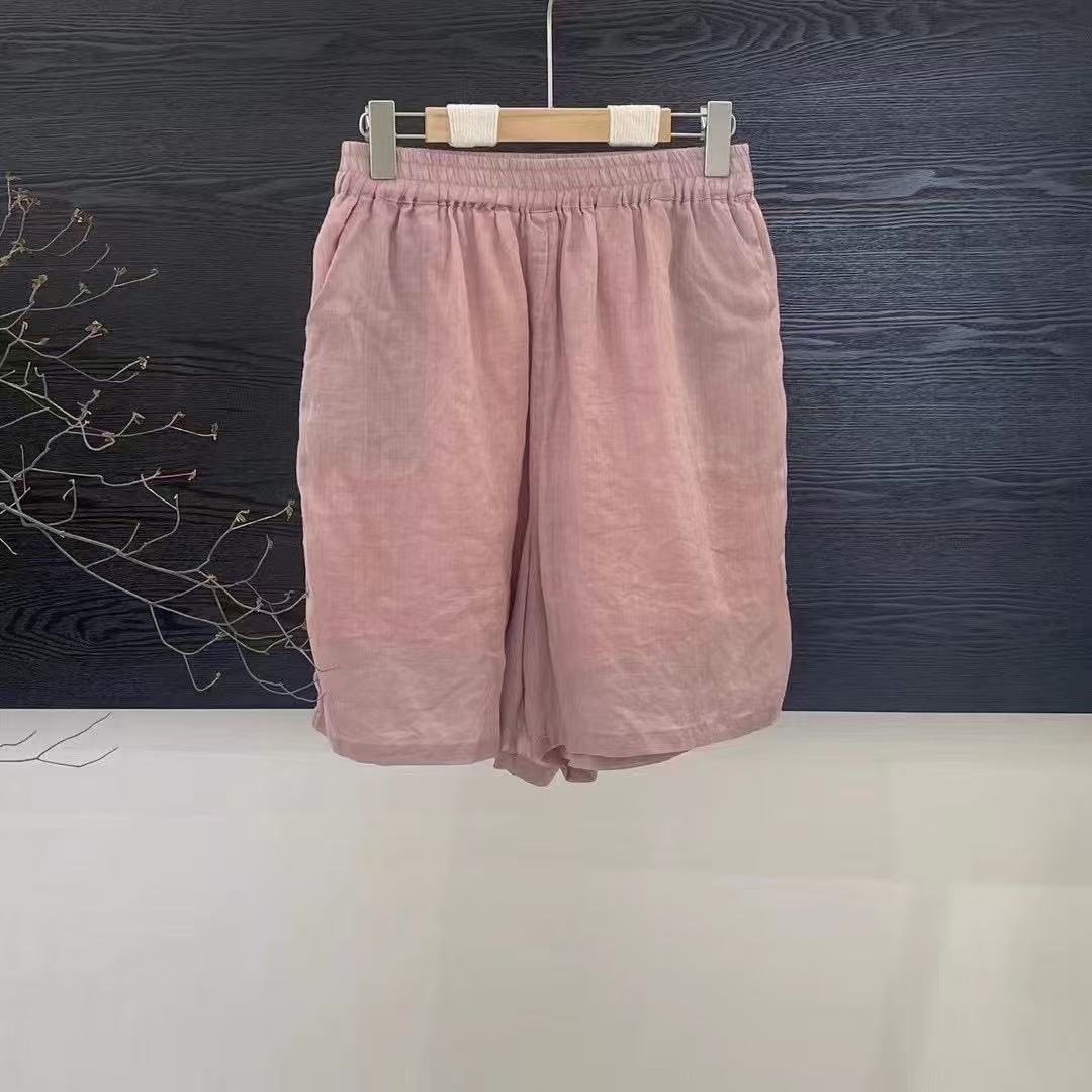 Dame Relaxed Fit Højtaljede Lærred Shorts Stilla