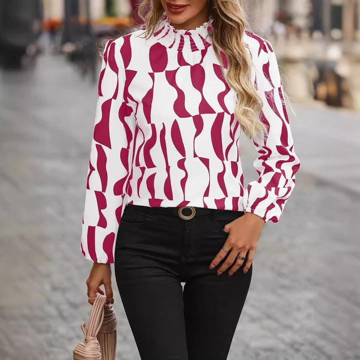 Damebluse med modebølgedesign Stilla