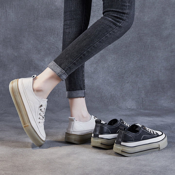 Dame fritids platform snøresneakers med struktureret kontrastdetalje Stilla