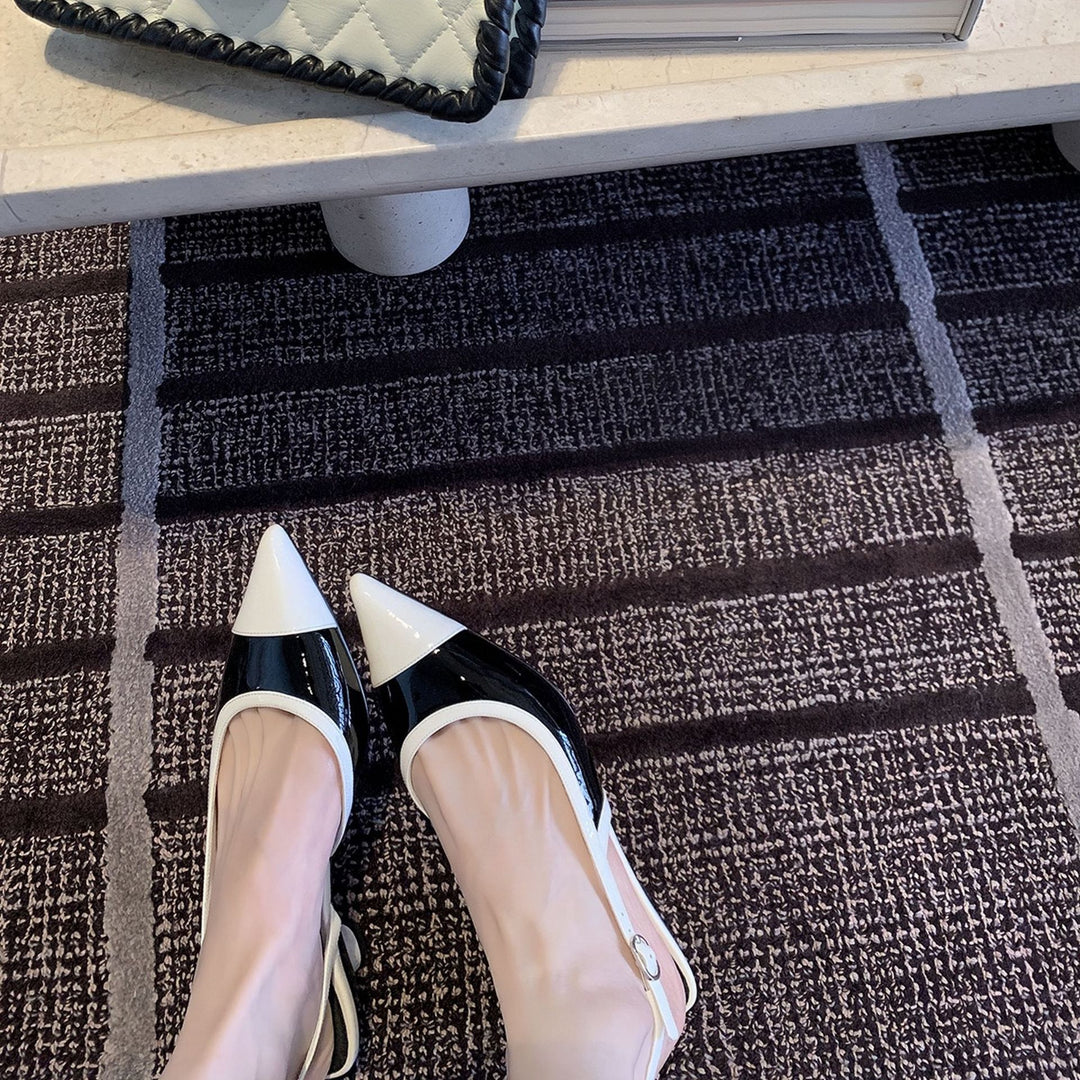 Dame Patenteret læder Slingback-pumps med kontrasterende kappe-tå Stilla
