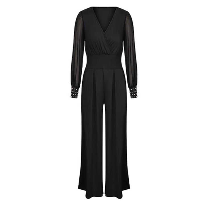 Dame Elegant Jumpsuit med gennemsigtige ærmer og figursyet skæring Stilla