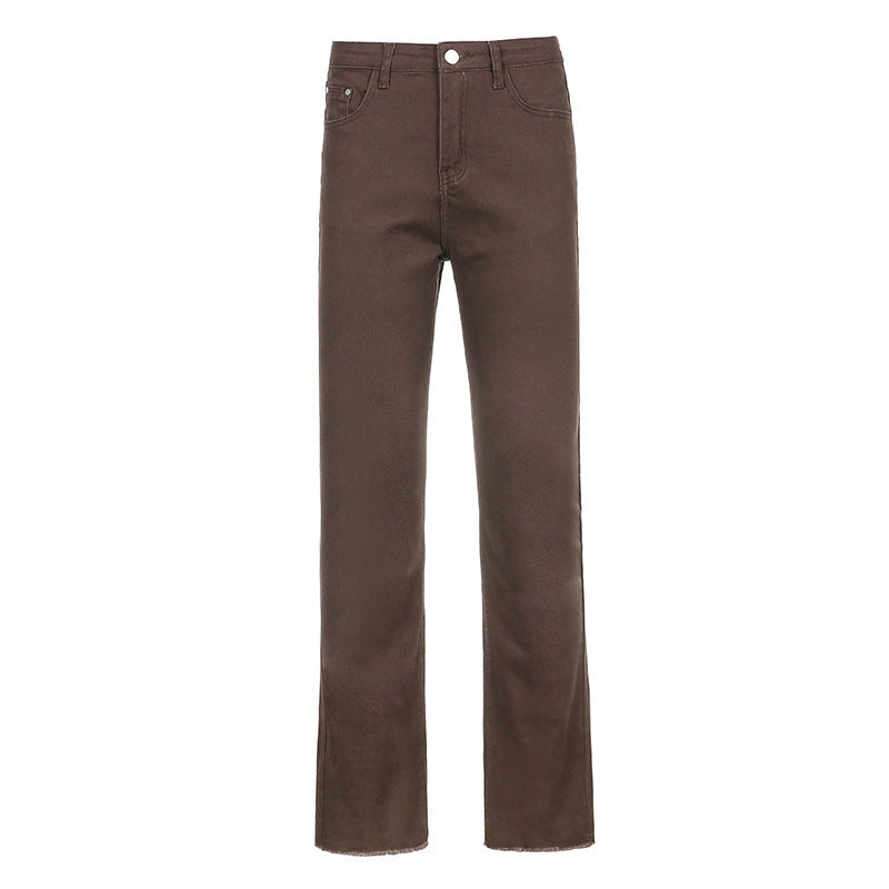 Dame Bootcut-Jeans i moderne design med frynset søm Stilla