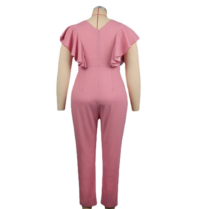Dame Elegant Jumpsuit med voluminøse flæsedetaljer Skovae