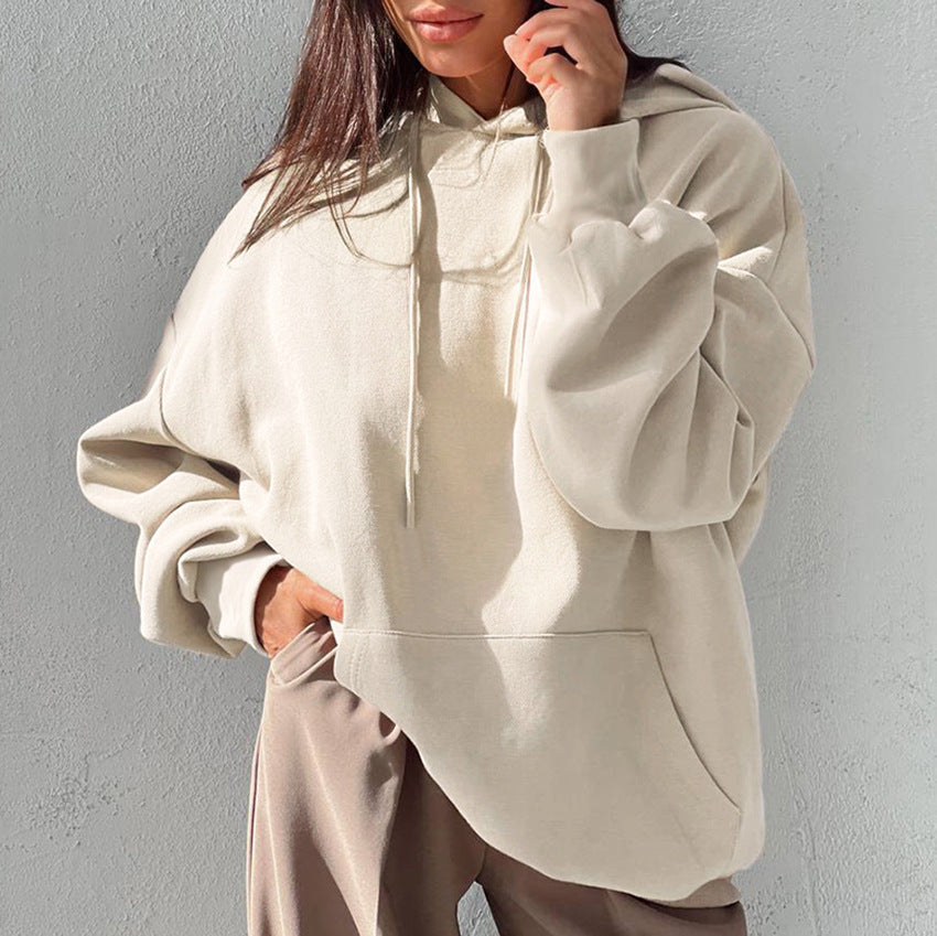 Dame Oversized Hættebluse i høj kvalitets fleece Stilla