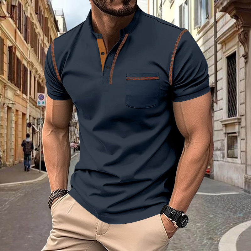 Herrer moderne polo skjorte med funktionelle detaljer og brystlomme Stilla