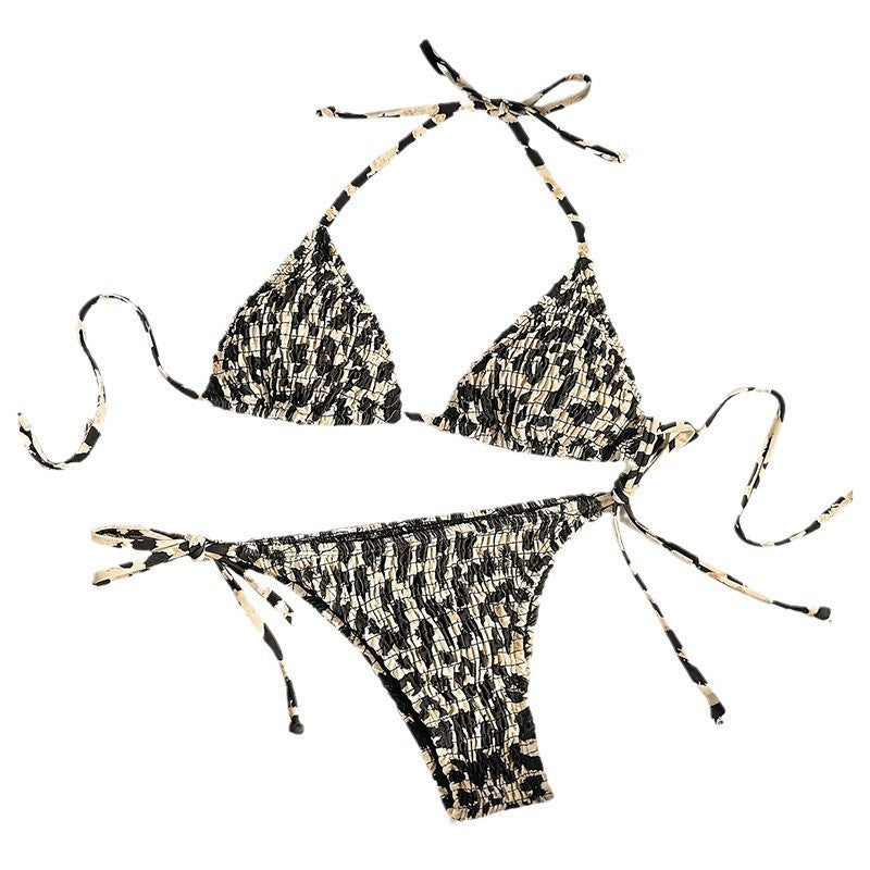 Dame triangel-bikini-sæt med raffineret emballagedesign og bånd Stilla