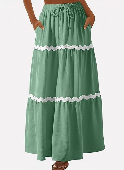 Dame Midikjole med elastisk talje og glædeligt flæse design Stilla