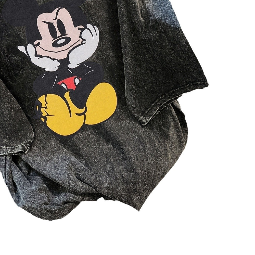 Dame T-shirt med unikt Mickey Mouse motiv Stilla