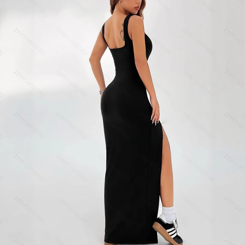 Dame Elegant Maxikjole med off-shoulder silhuet og sidelængde split Skovae
