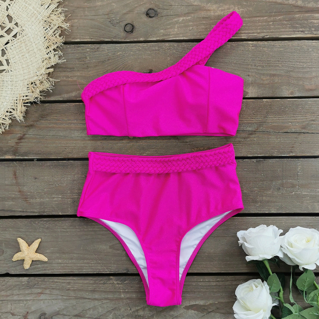 Dame bikini-sæt med innovativt bånddesign og højt skåret underdel Stilla