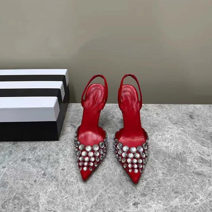Femme Elegant Strass-besatte Slingback-hæle Stilla