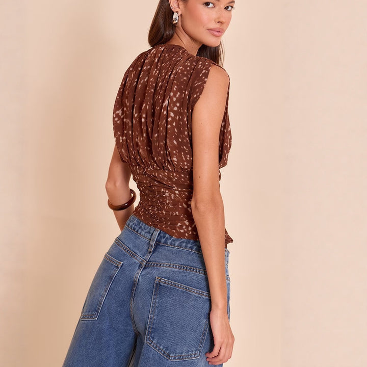 Dame Smart Bluse med Rynk Skovae