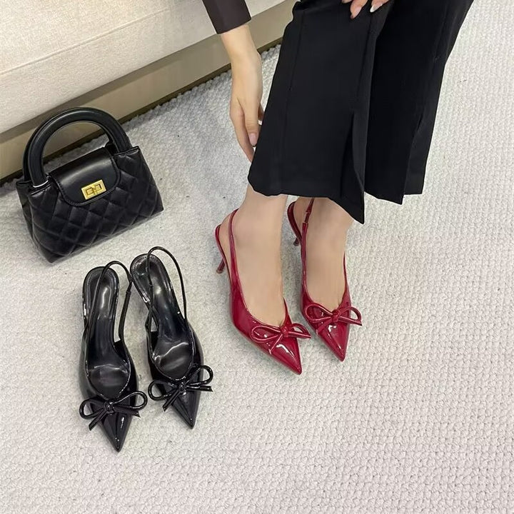 Dame Slingback Pumps med elegant sløjfe-detalje Stilla