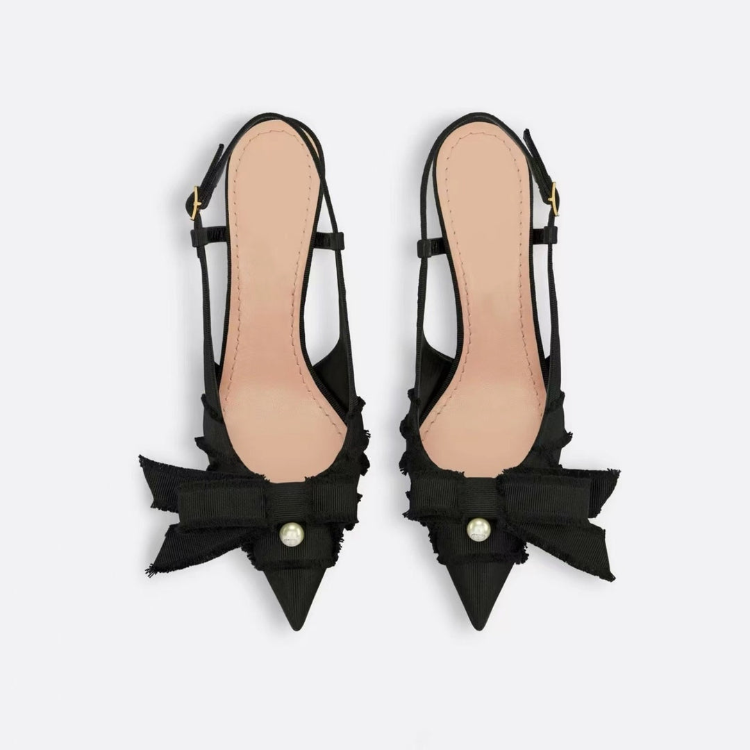 Femme Elegante Slingback Højhælede Sandaler med Flæse Detaljer Stilla