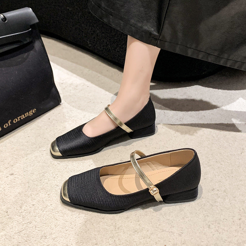 Damer elegante Mary Jane Ballerinas med metalliske accenter Stilla