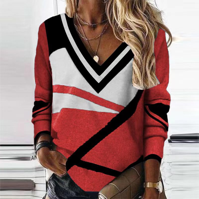 Stilla | Elegant Print V-Hals Mode T-shirt
