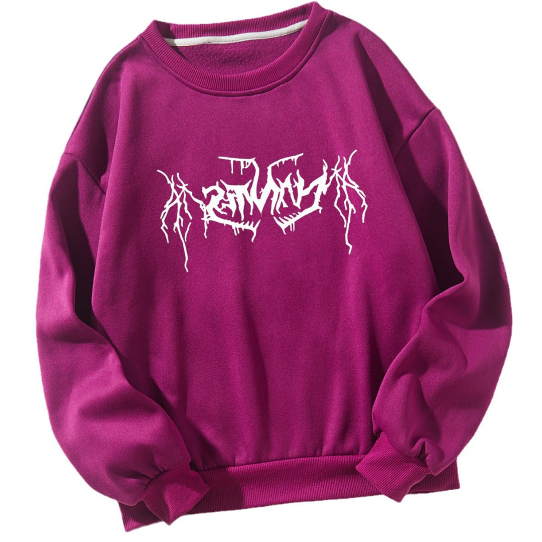 Kvinders afslappede sweatshirt med moderne grafisk design Skovae