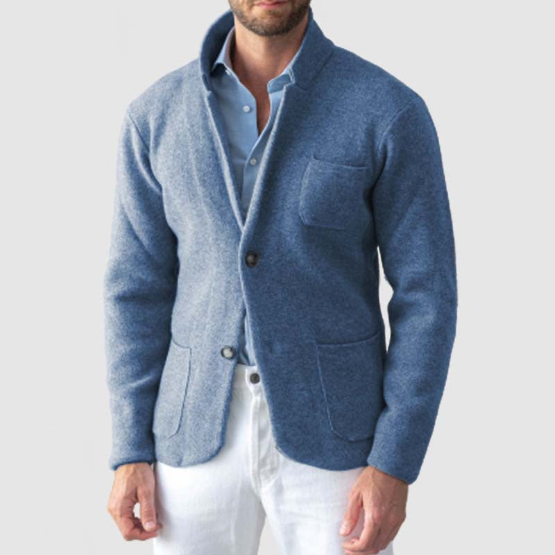 Herre afslappet strikblazer med moderne detaljer Stilla
