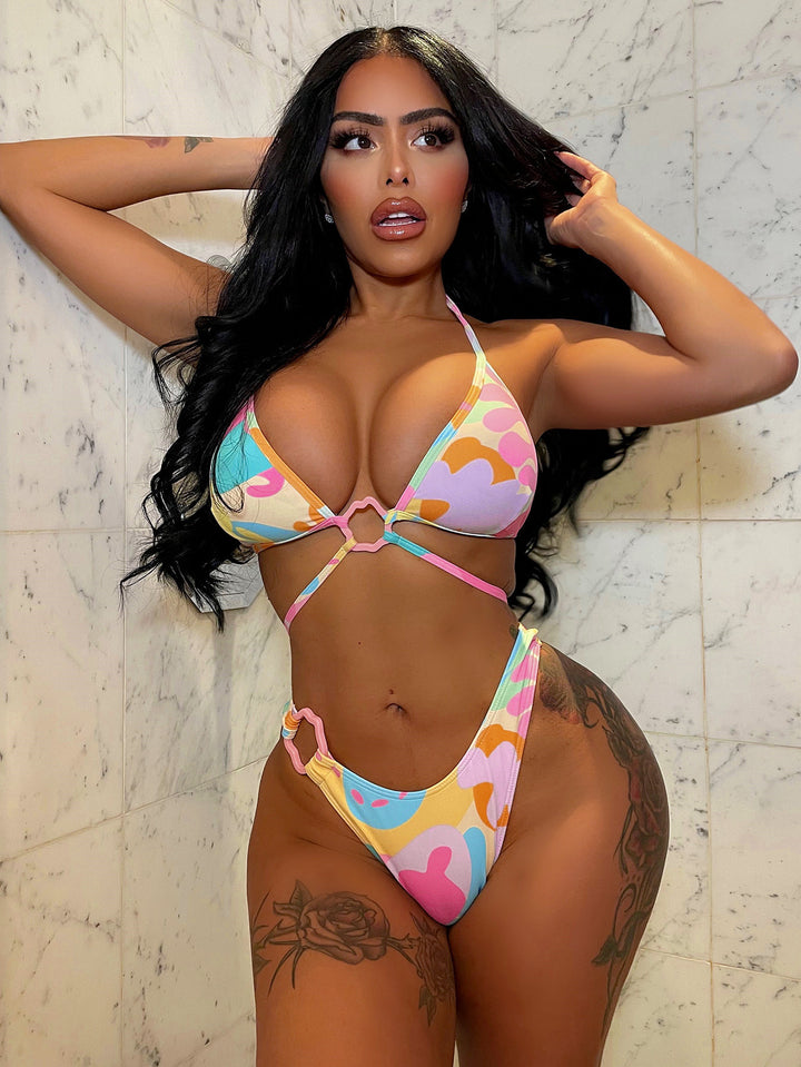 Dame triangel-bikini med fashionable cut-outs Skovae