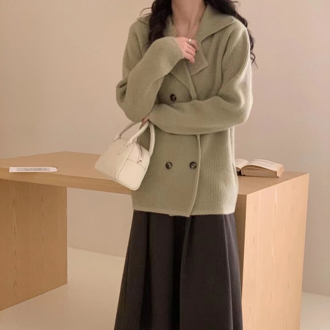 Femme Dobbeltknap Grovstrik Blazer Stilla