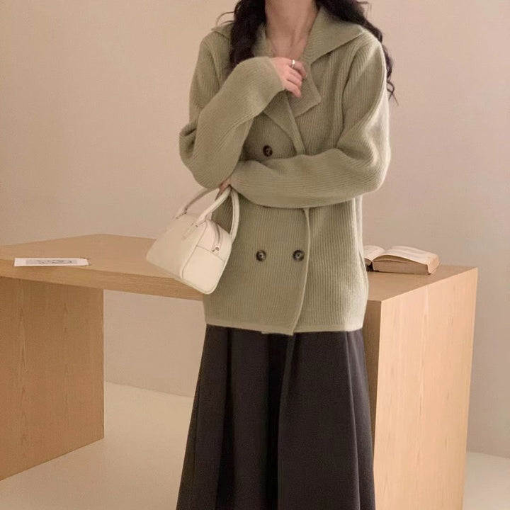 Femme Dobbeltknap Grovstrik Blazer Stilla
