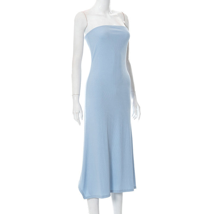 Dame maxikjole med off-shoulder design og figursyet pasform Skovae