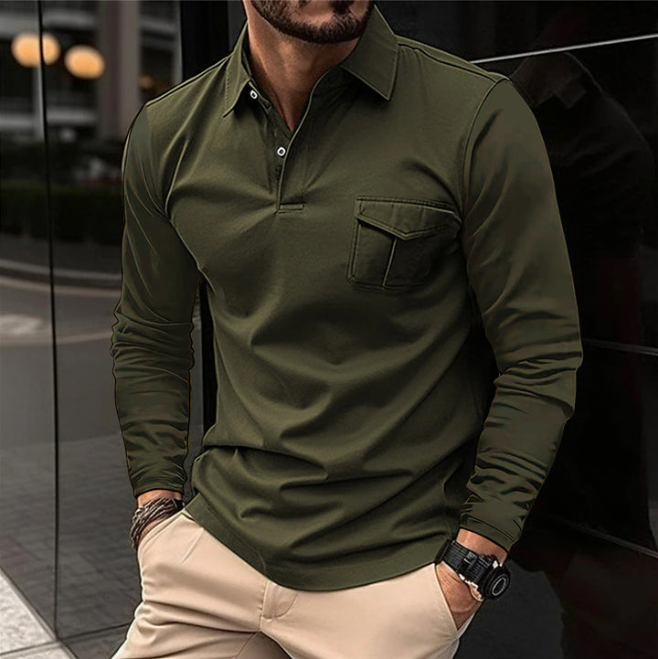 Herre poloshirt med lange ærmer Stilla