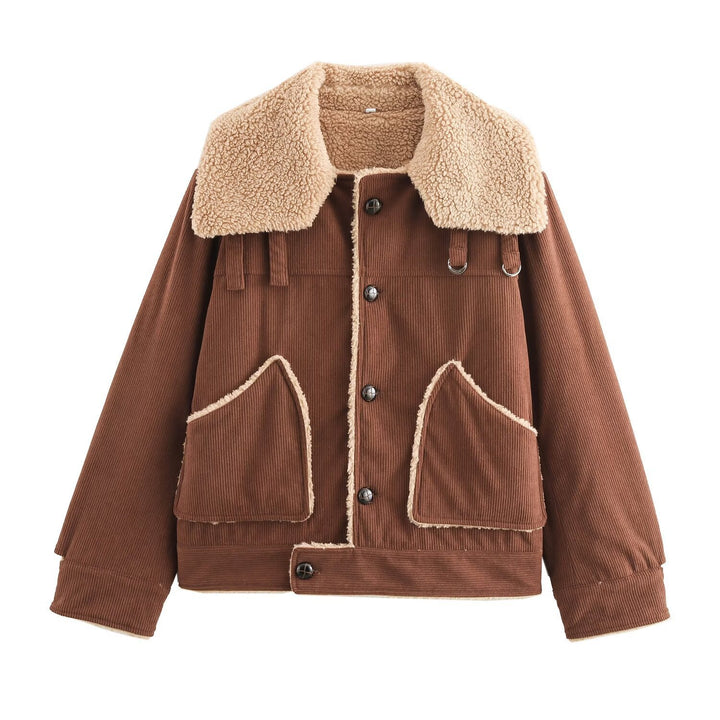 Femme Corduroy Utility Jacket med Sherpa-foring Stilla