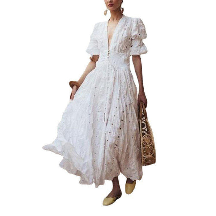 Stilla | Chic Hollow Out Flowing Long Dress