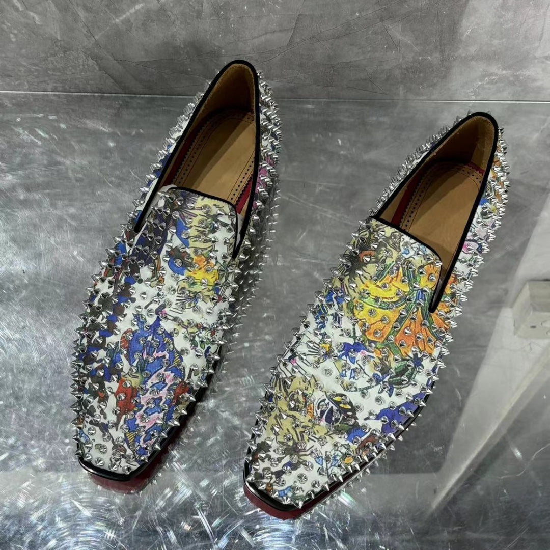 Mænd Spiked Slip-On Loafers Stilla