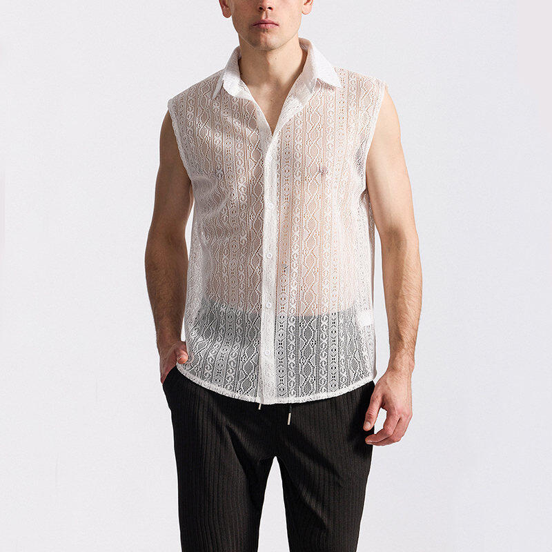 Herrer Gennemsigtig Spids Bluse Stilla