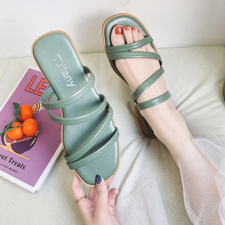 Dame Riemchen-sandaler med komfortabel sål og elegant kryds-design Stilla