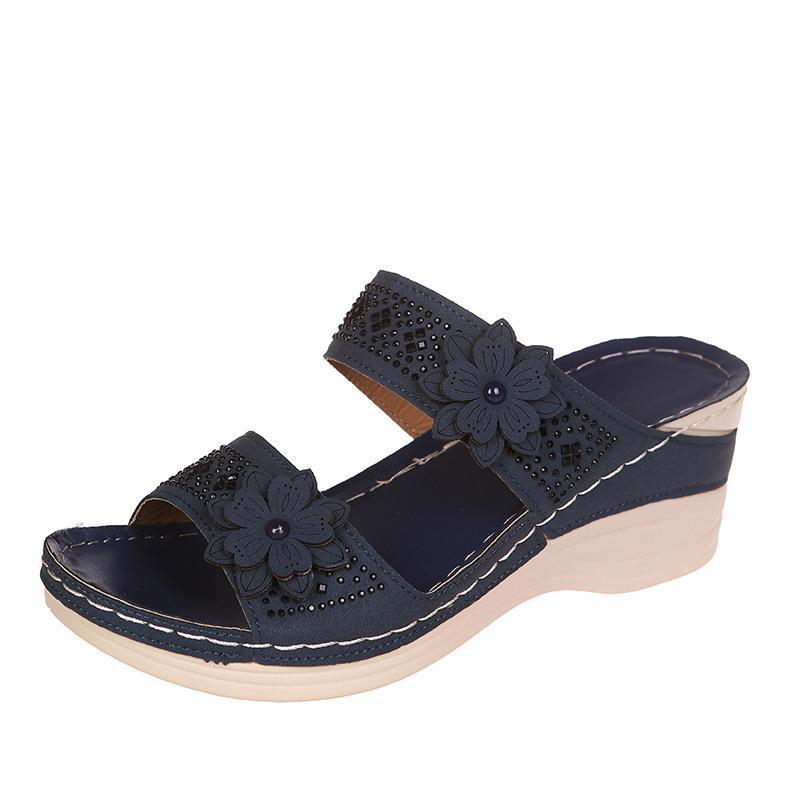 Dame wedge sandaler med blomstret design og ergonomisk sål Stilla