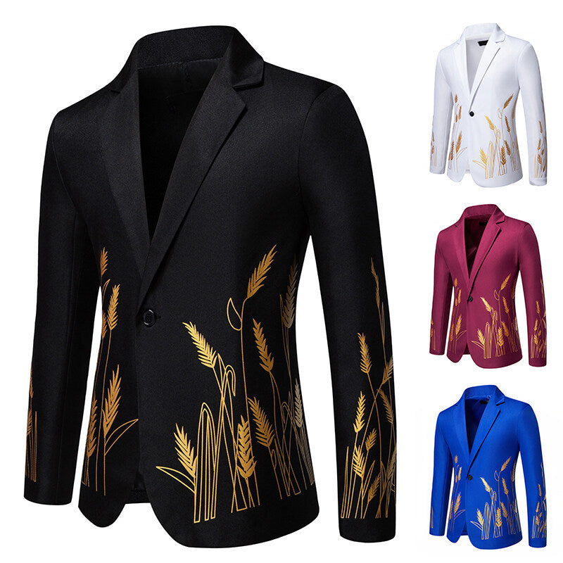 Herrer Broderet Blomster Blazer Stilla