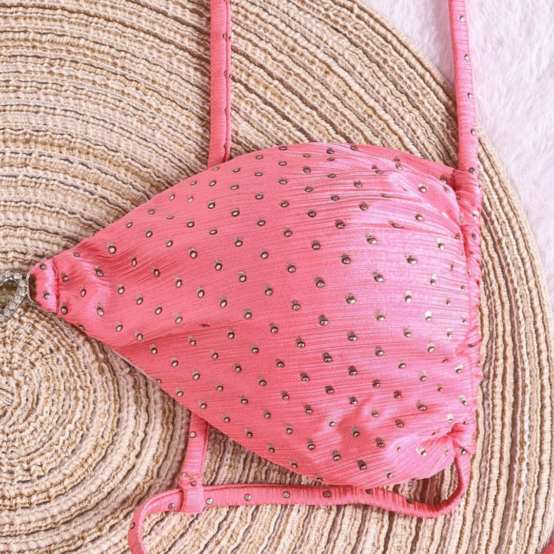 Dame triangel-bikini med funklende detaljer Skovae