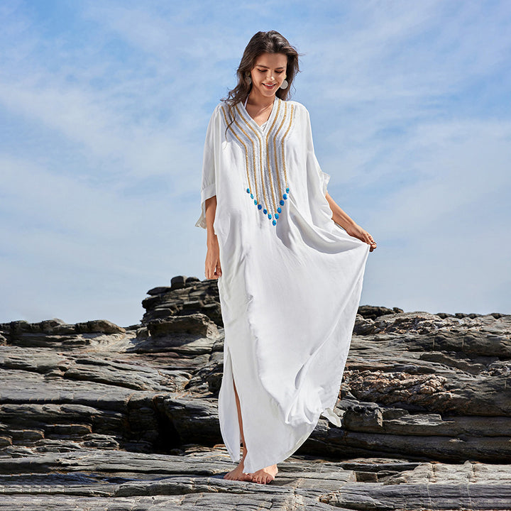 Dame Trendy Kaftan med kunstneriske udsmykninger Stilla