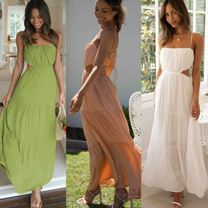 Dame Maxikjole med stilfuld Culotte-snit og raffinerede Cut-Outs Stilla