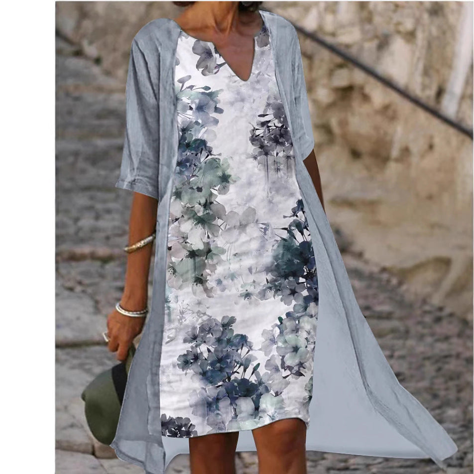 Dame let sommerkjole med blomstret design Stilla