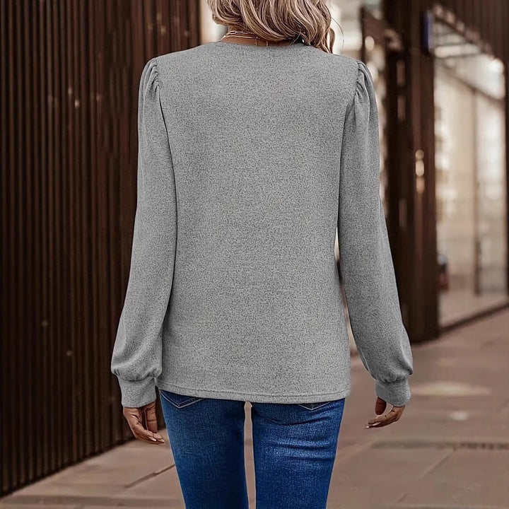 Dame sweater med puffærmer og casual snit Stilla