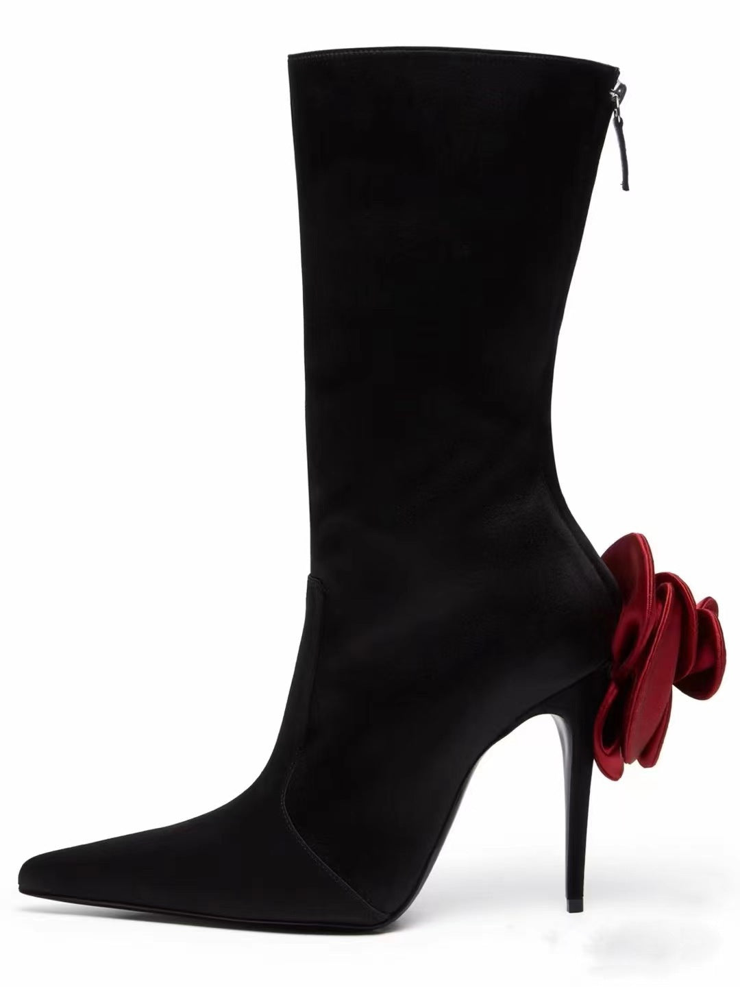 Dame elegante Stiletto-støvler med blomsteraccent Stilla