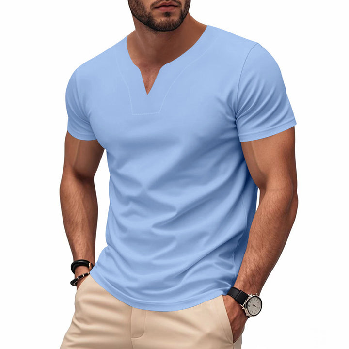 Herrer V-hals T-shirt med sporty snit og åndbart materiale Stilla