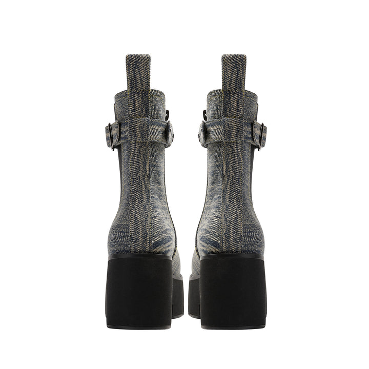 Femme Chunky Heel Ankle Boots med dekorativt spænde-detalje Stilla