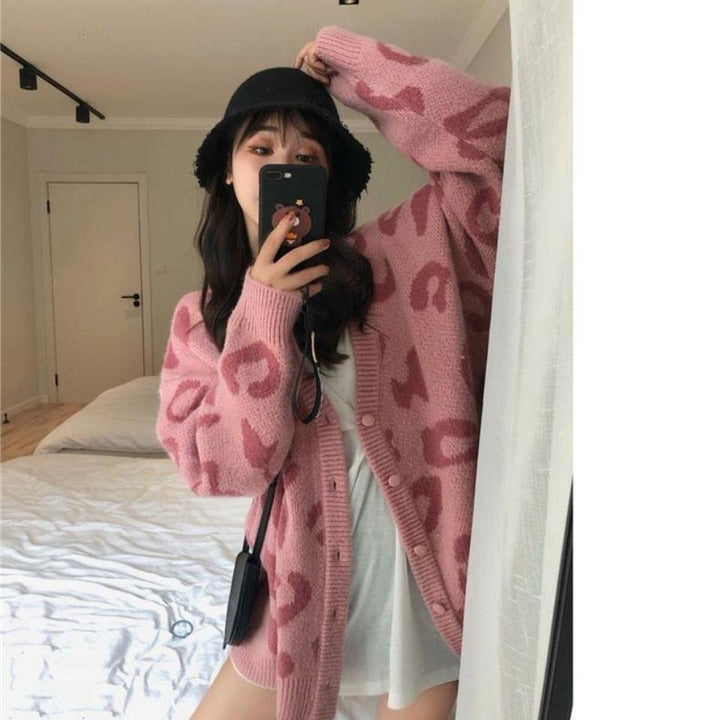 Damer Langhåret Cardigans med Leopardmønster Stilla