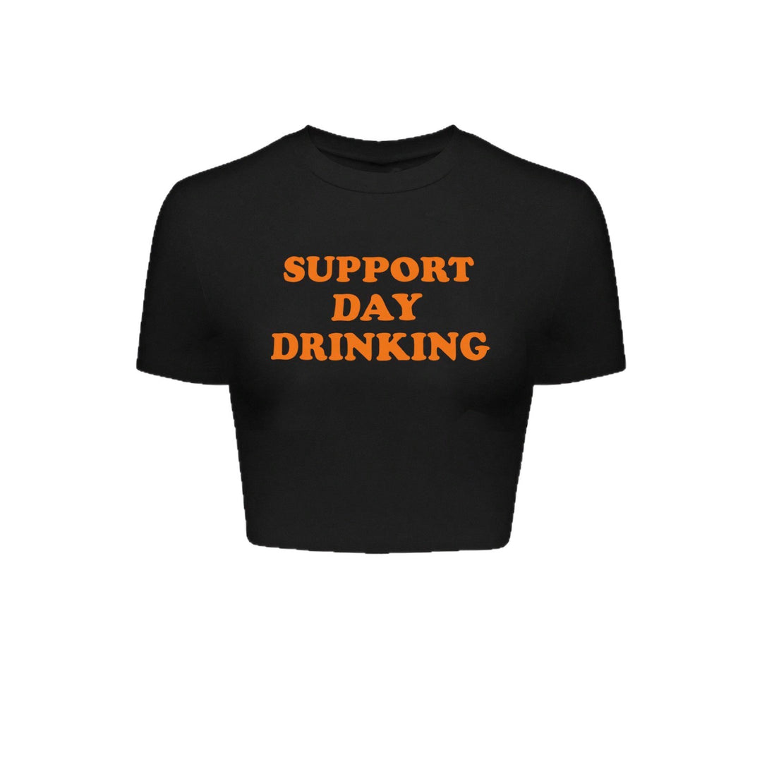 Dame Crop-T-Shirt med kreativt citatdesign Skovae