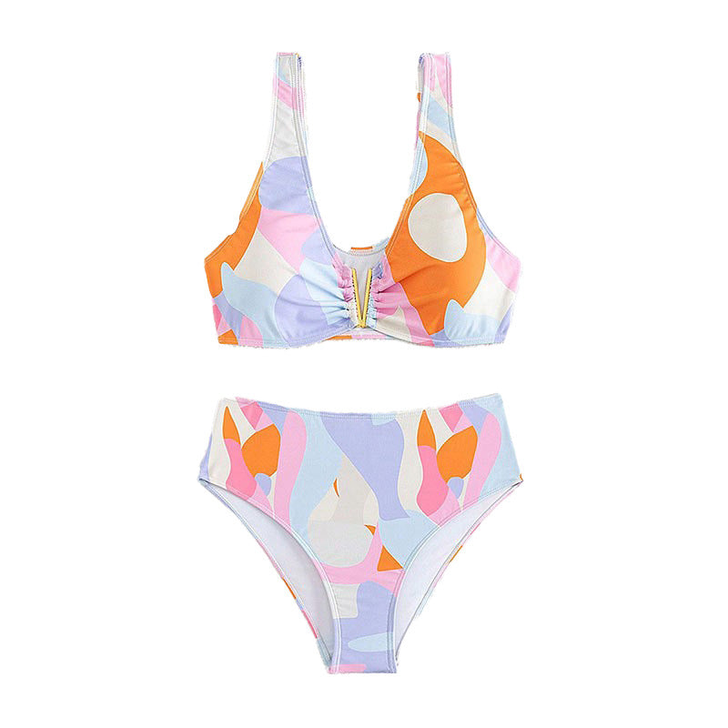 Dame bikini sæt med legende skæring og høj talje design Skovae