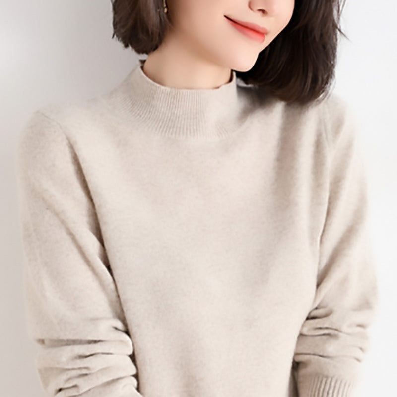 Dame elegant rullekrave sweater lavet af fin kashmirmix Stilla