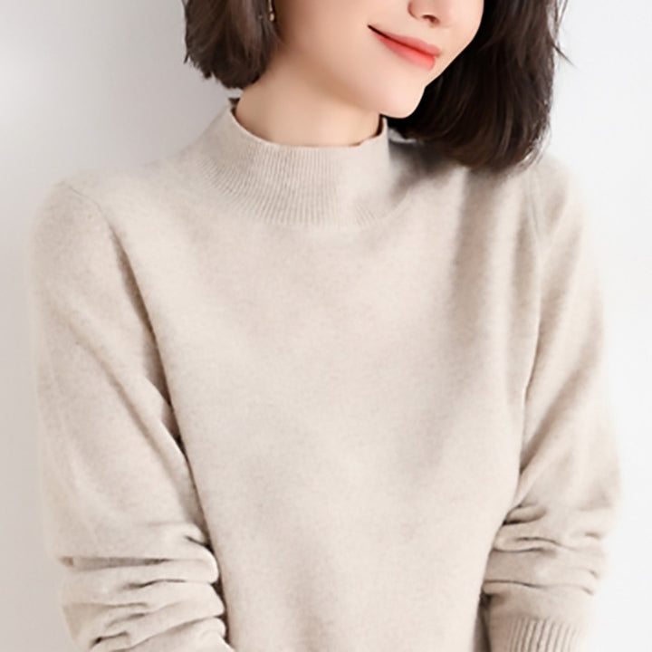 Dame elegant rullekrave sweater lavet af fin kashmirmix Stilla