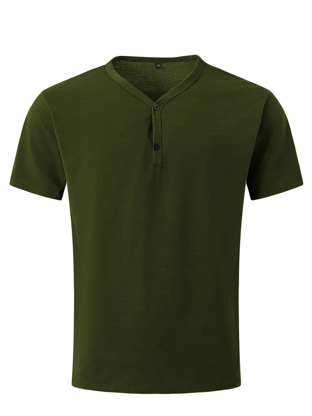 Herre Kortærmet V-hals T-shirt med moderne knapdetalje og åndbar stofkvalitet Stilla