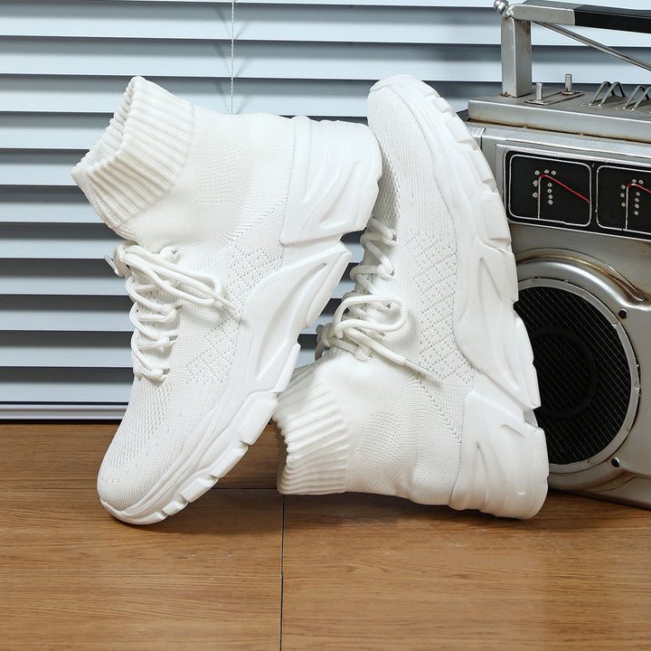 Dame Komfortable Strik-Sneakers med høj skaft Stilla